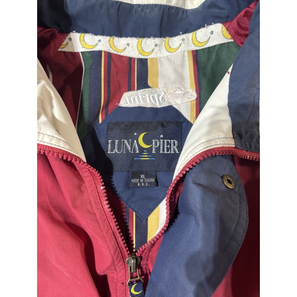 Luna Pier Men's‎ Sz XL Vintage ( SPRINT LOGO )  Red Lightweight Jacket - Picture 4 of 7